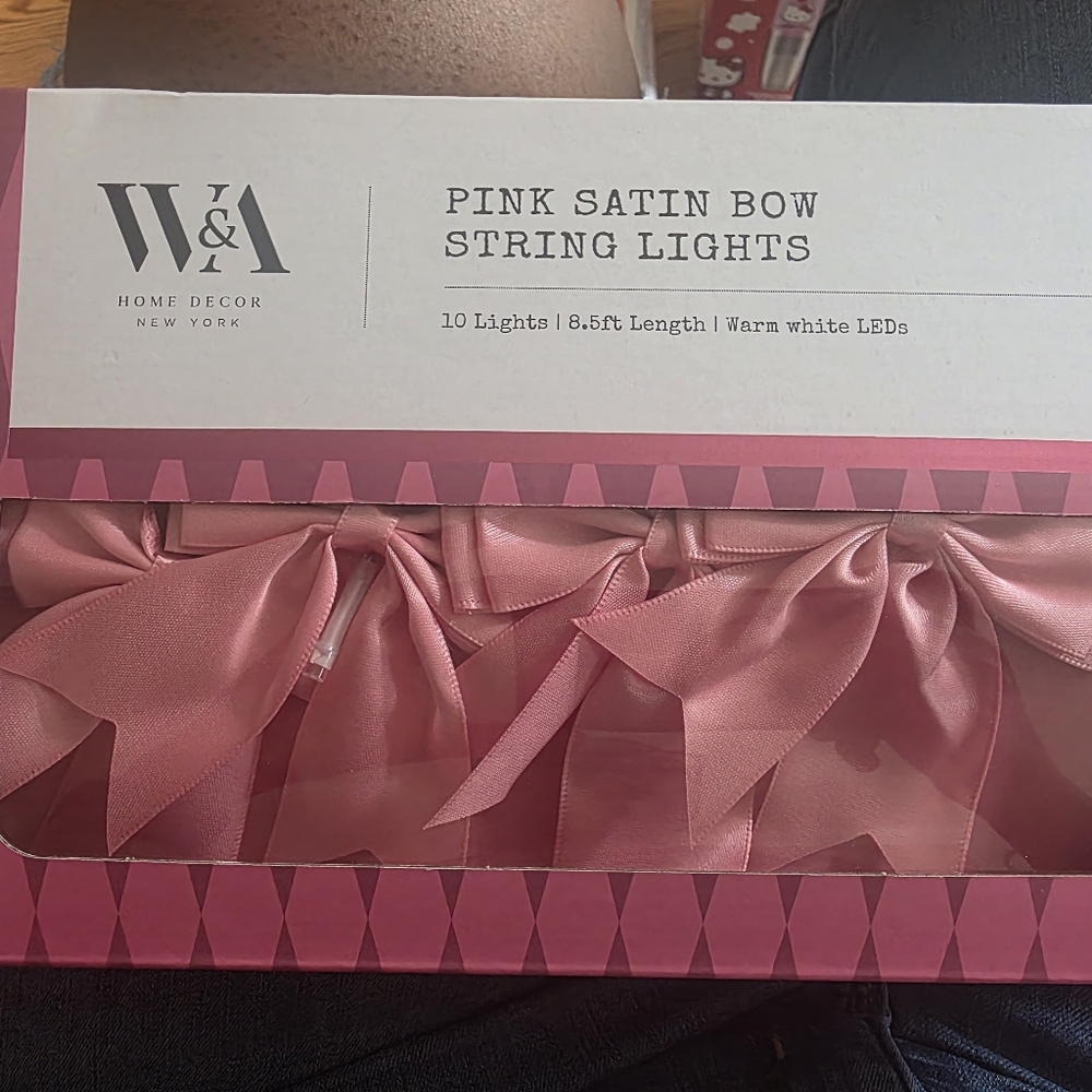 Pink Satin Bow String Lights